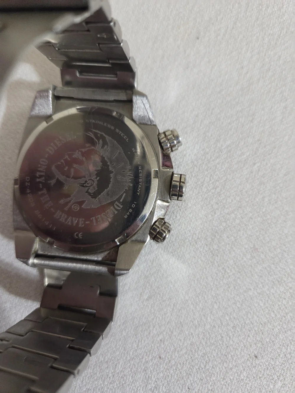 Diesel Men’s Silver Stainless Steel Watch - DZ4203 Needs Battery